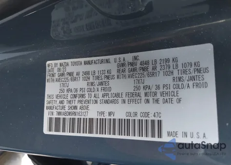 2024 Mazda Cx-50 2.5 S Premium from USA, damaged, VIN 7MMVABDM9RN163127